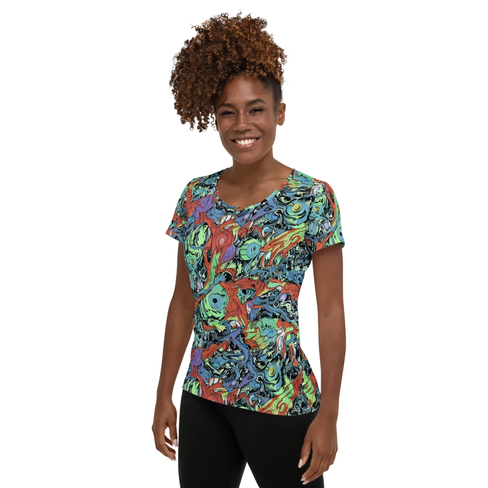 Surreal Shoal on Women's Athletic T-Shirt — Left