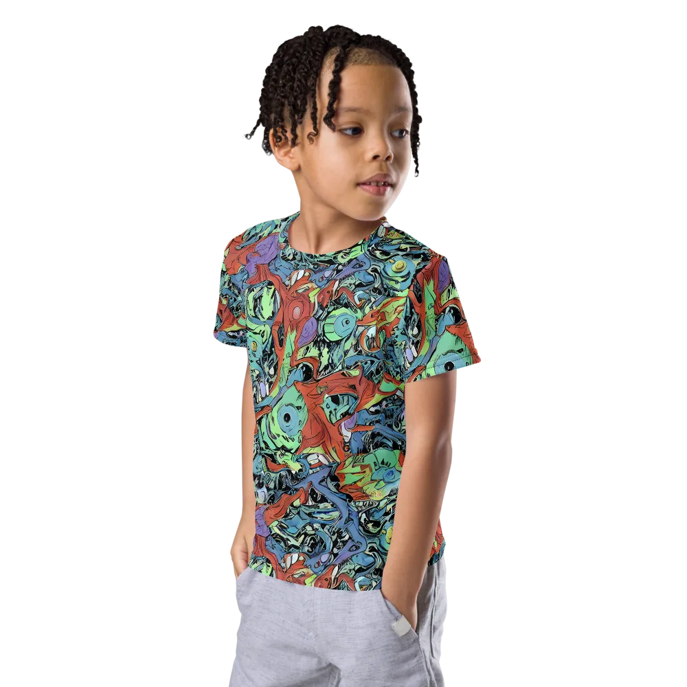 Surreal Shoal on Kids Crew Neck T-Shirt — Left Front