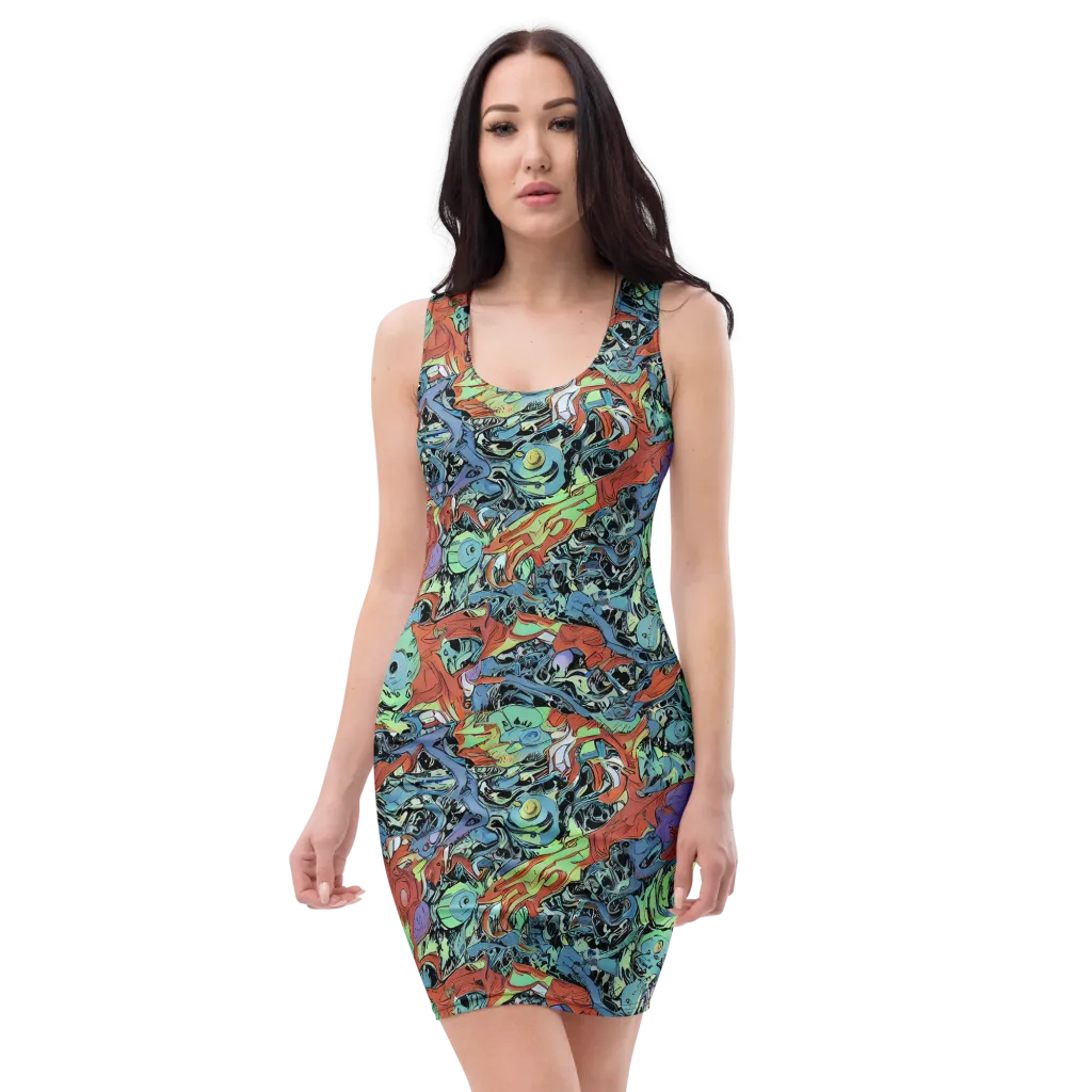 Surreal Shoal on Bodycon Dress — Front