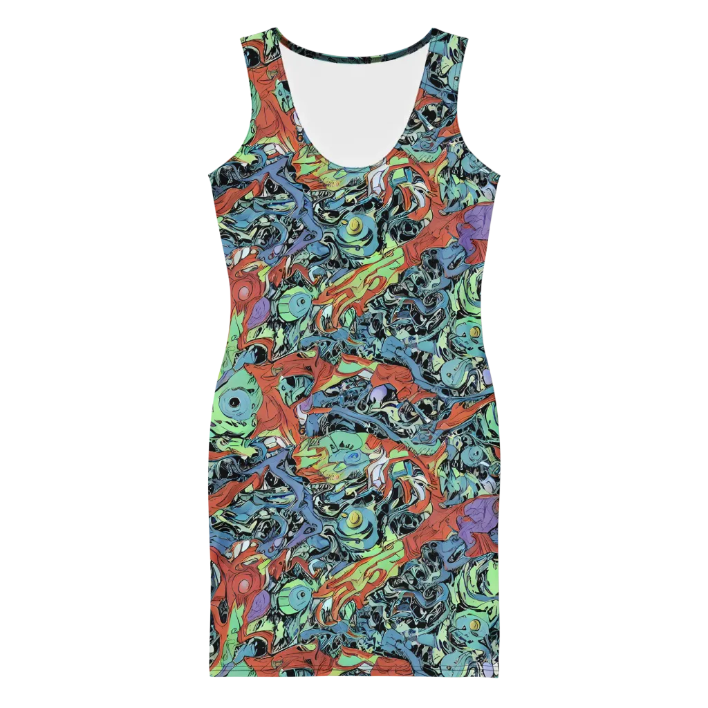 Surreal Shoal on Bodycon Dress — Front