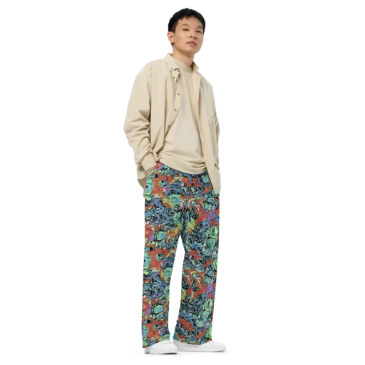 Surreal Shoal on a Wide-Leg Pants