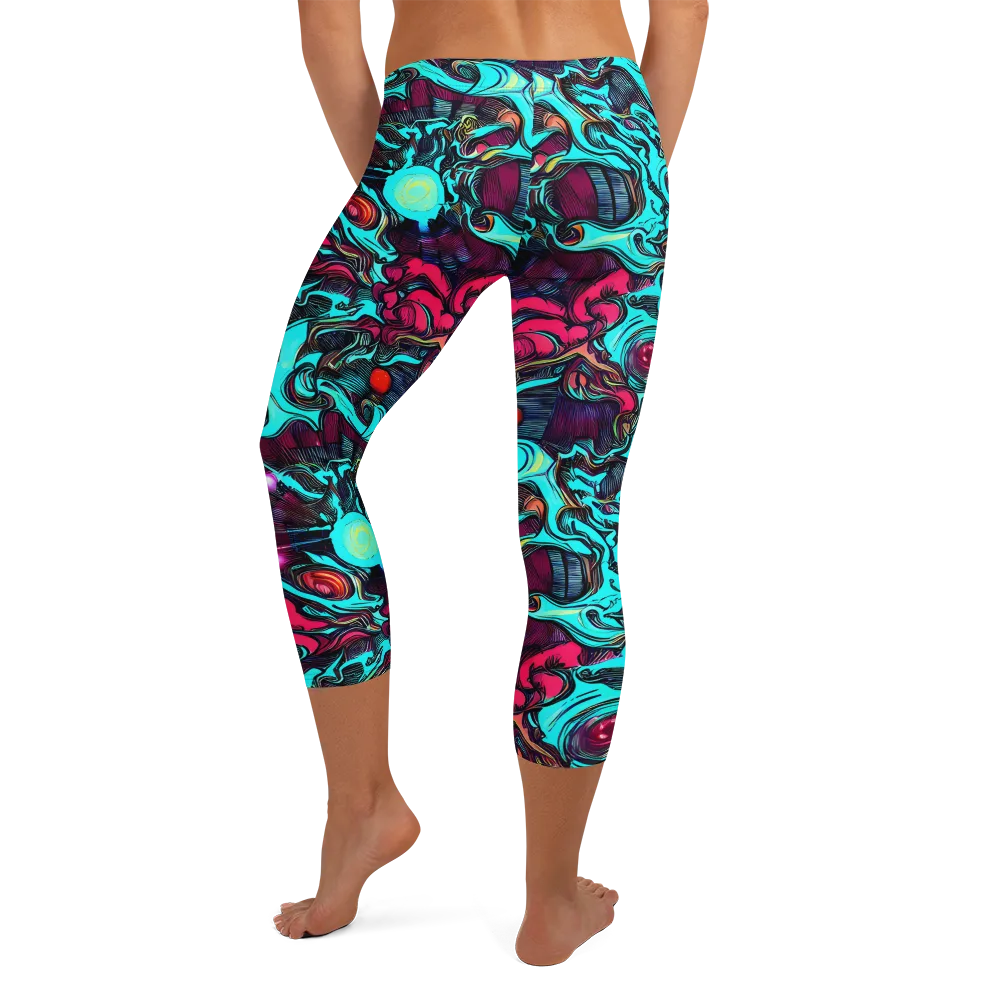 Warped Radiance on Capri Leggings — Back