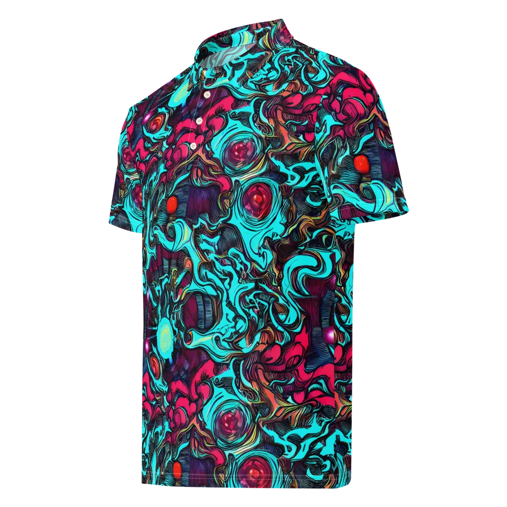 Warped Radiance on Men's Slim Fit Polo Shirt — Left Front
