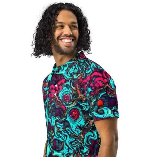 Warped Radiance on a Men's Slim Fit Polo Shirt