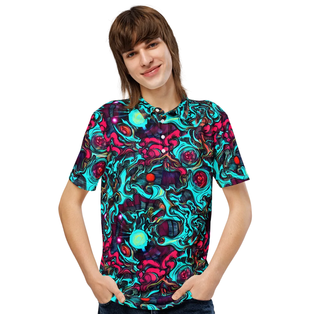 Warped Radiance on Men's Slim Fit Polo Shirt — Front