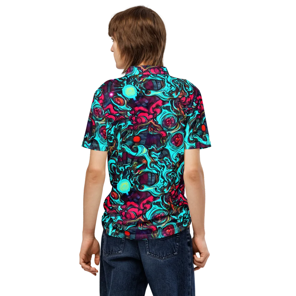 Warped Radiance on Men's Slim Fit Polo Shirt — Back