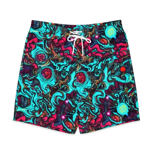 Warped Radiance on a Men's Board Shorts