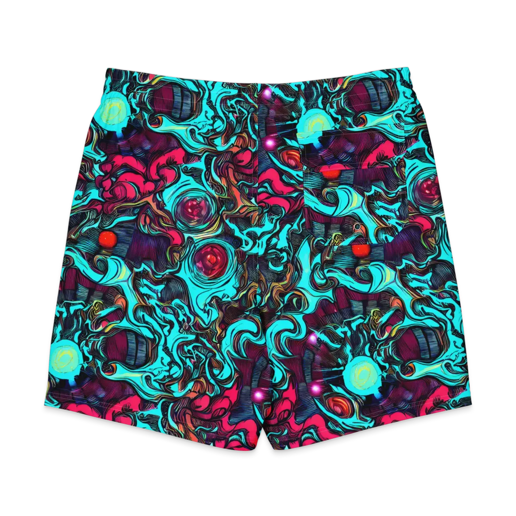 Warped Radiance on Men's Board Shorts — Back