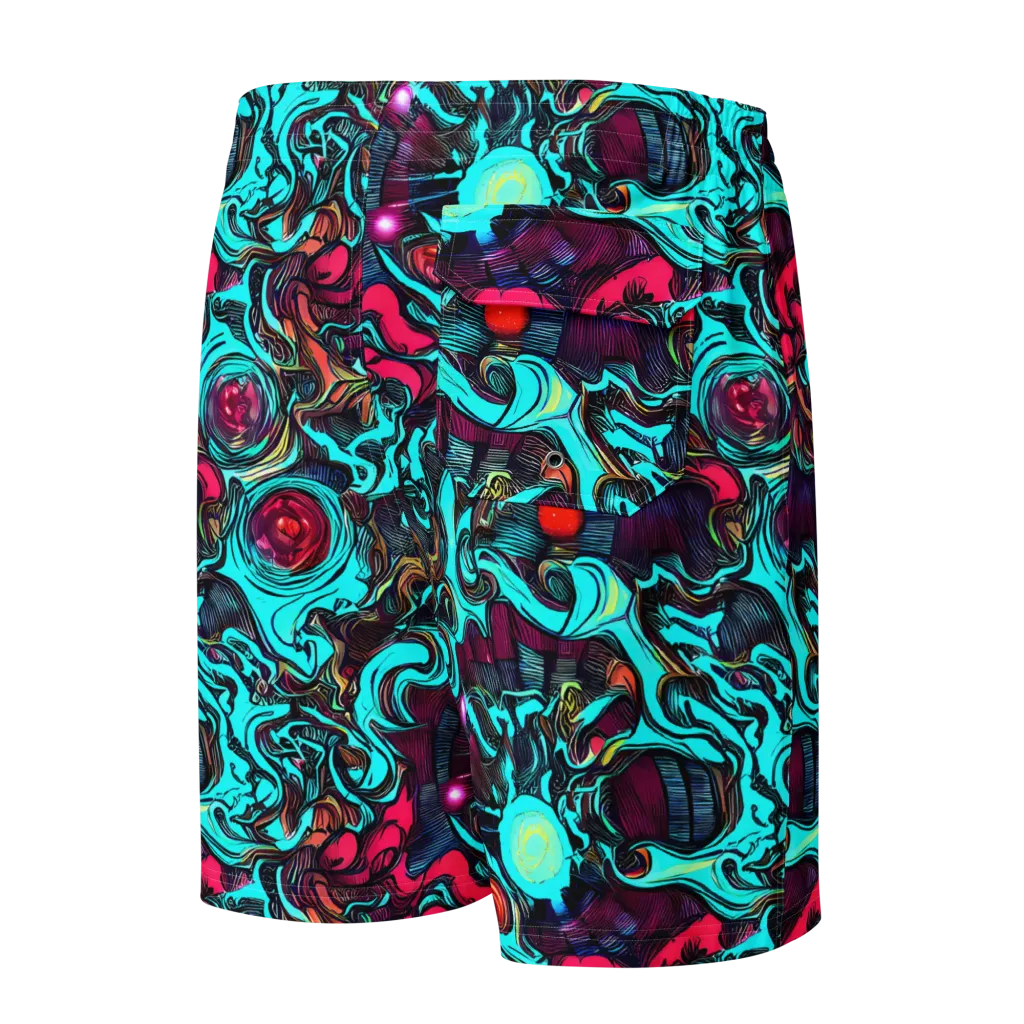 Warped Radiance on Men's Board Shorts — Back