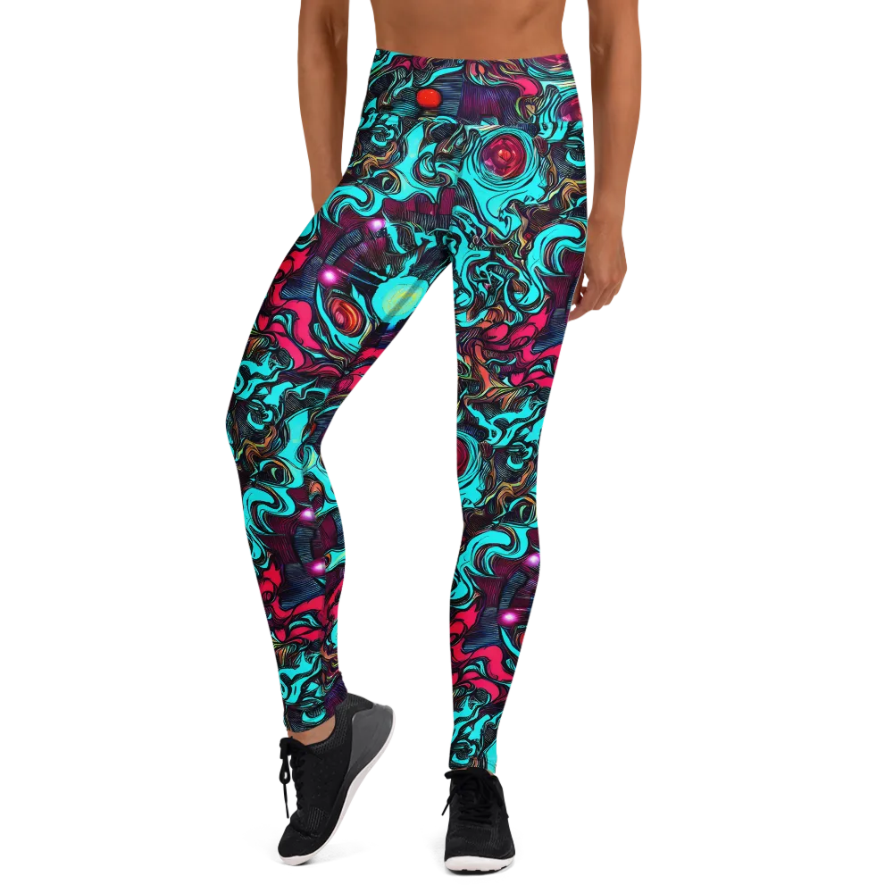 Warped Radiance on Yoga Leggings — Front