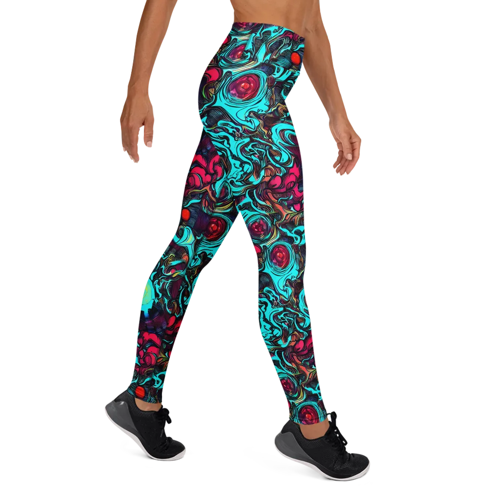 Warped Radiance on Yoga Leggings — Right