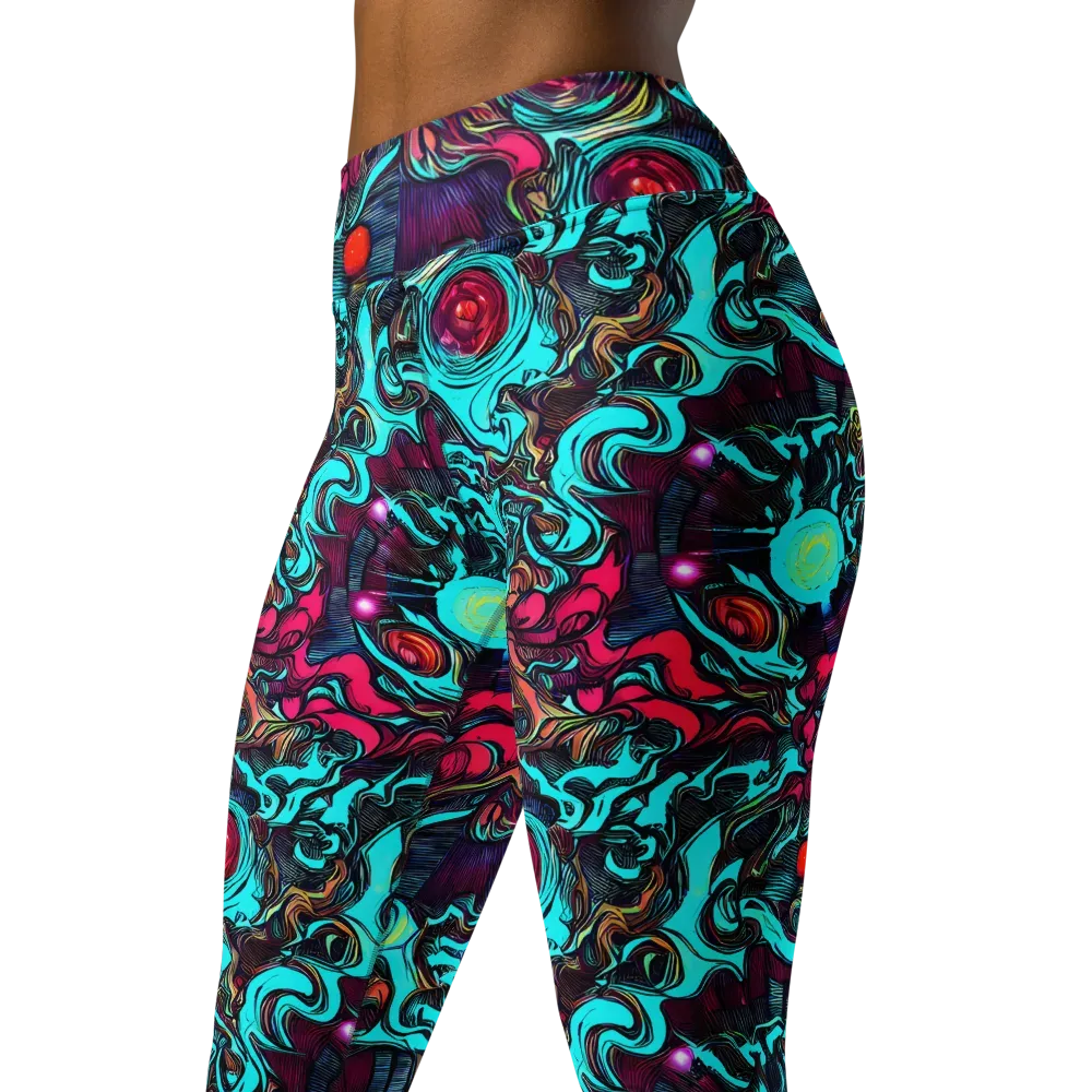 Warped Radiance on Yoga Leggings — Left Front