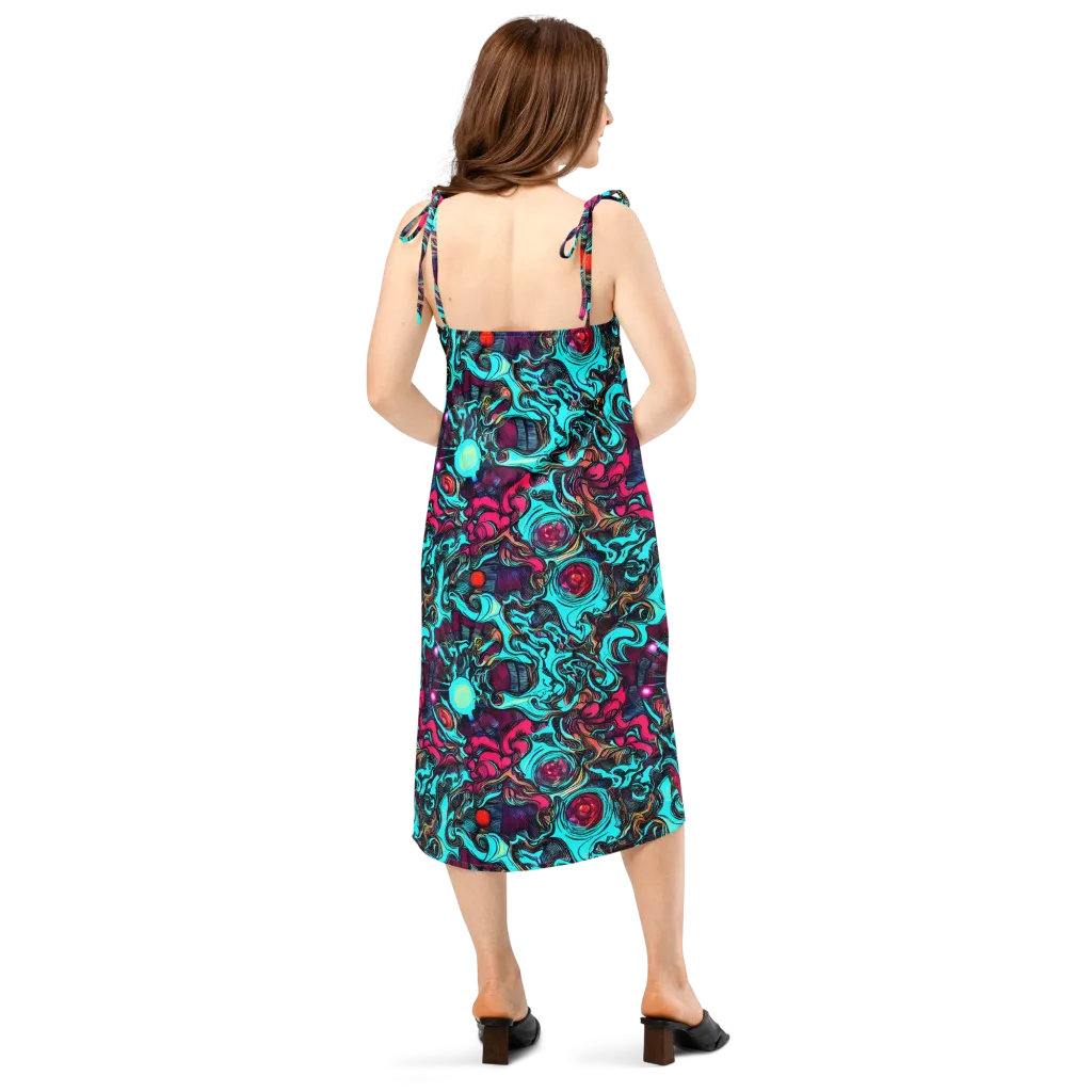 Warped Radiance on Slip Dress — Back