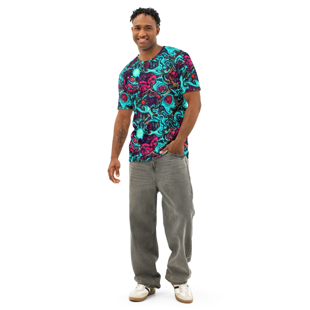 Warped Radiance on Men's Cotton Crew Neck T-Shirt — Front