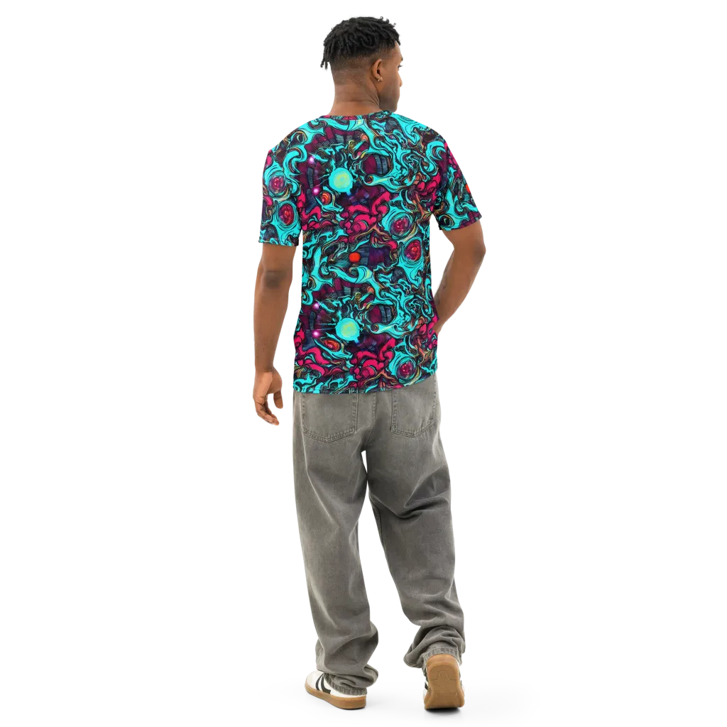 Warped Radiance on Men's Cotton Crew Neck T-Shirt — Back