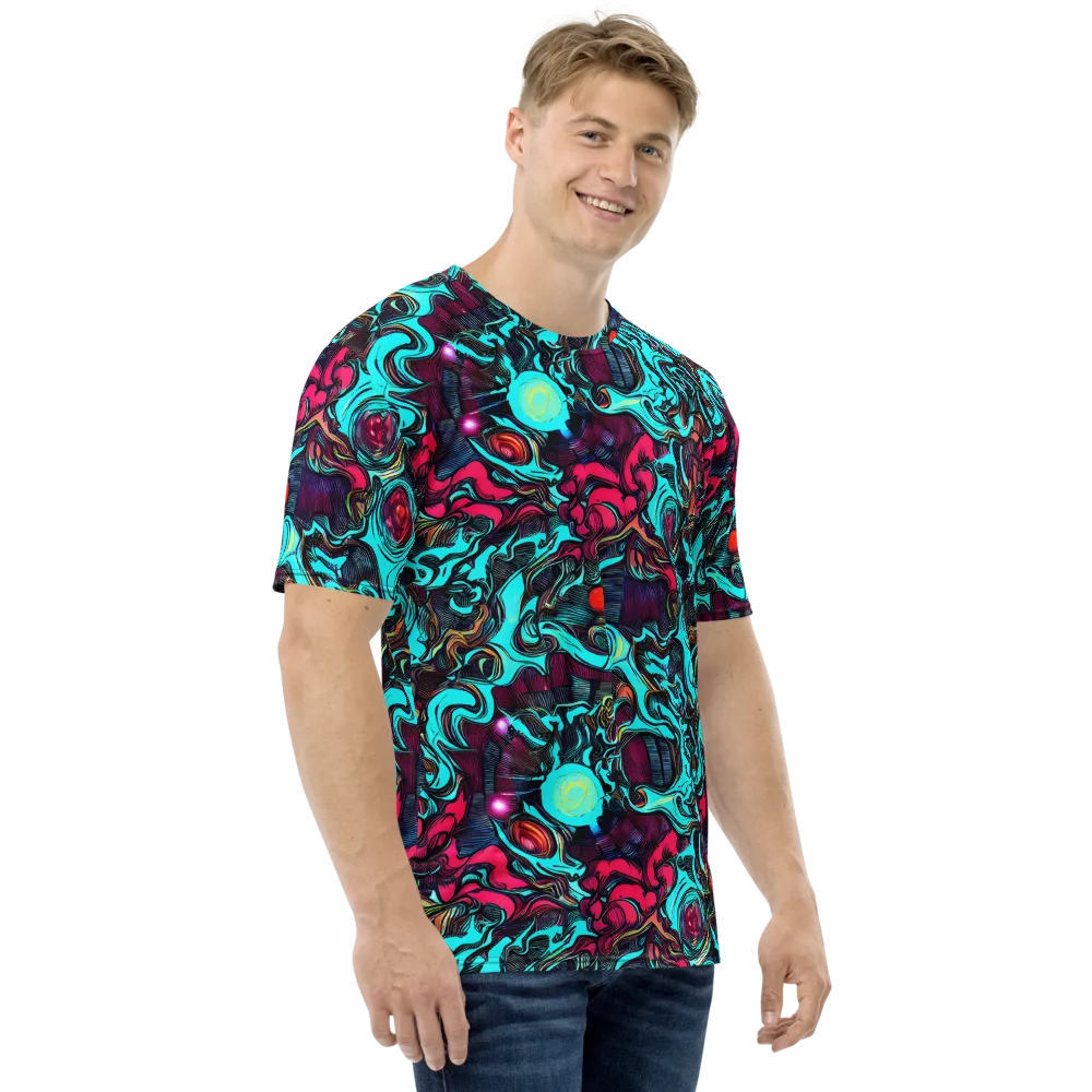 Warped Radiance on Men's Crew Neck T-Shirt — Right