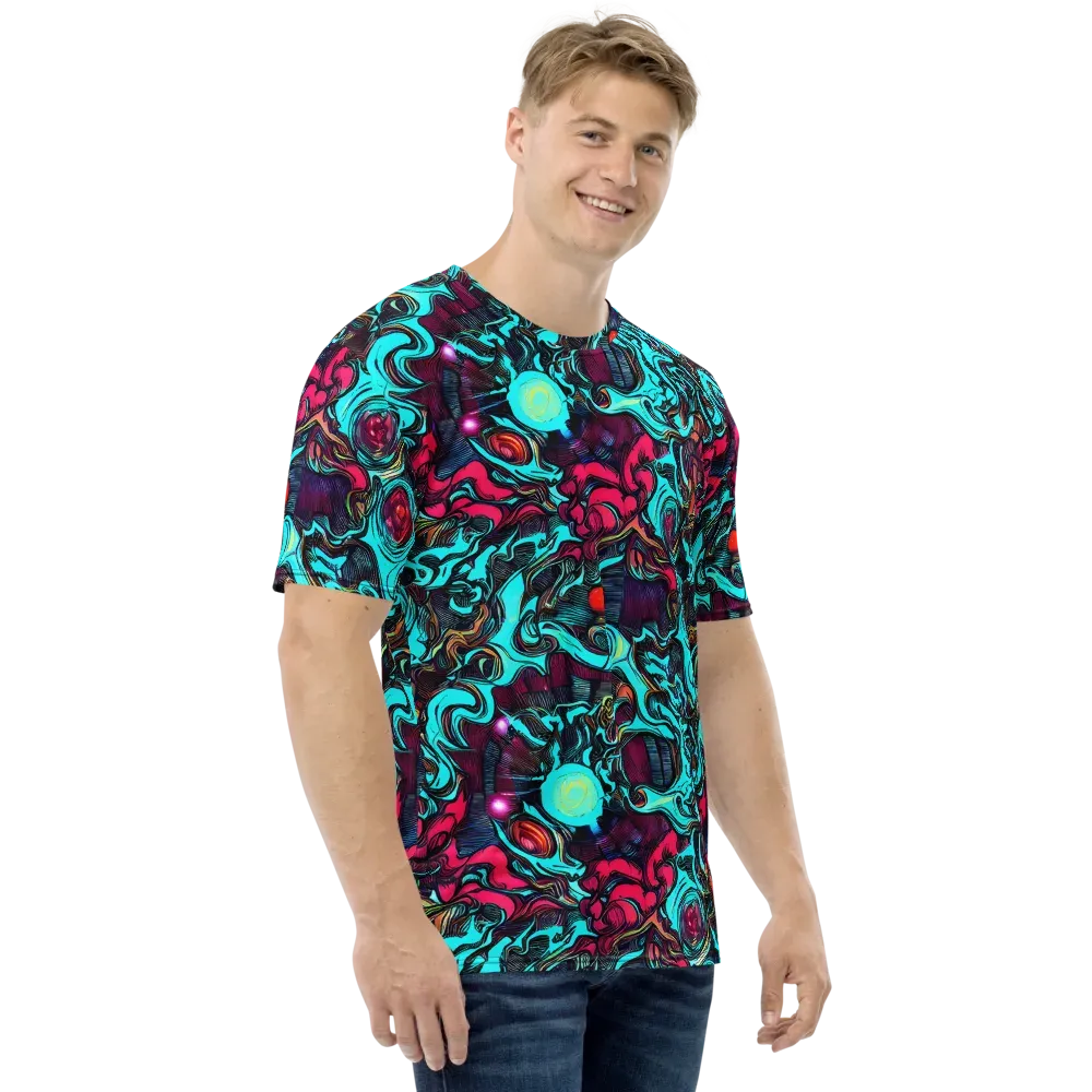 Warped Radiance on Men's Crew Neck T-Shirt — Right