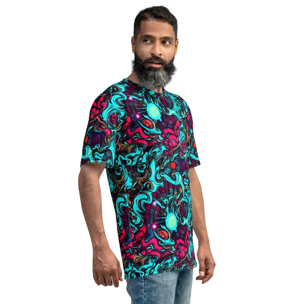 Warped Radiance on Men's Crew Neck T-Shirt — Right