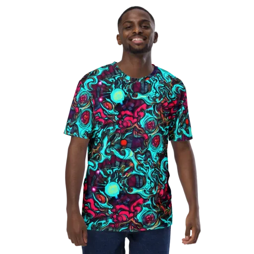 Warped Radiance on a Men's Crew Neck T-Shirt