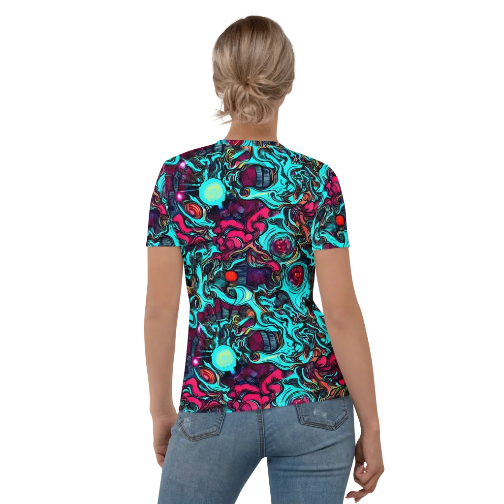 Warped Radiance on Women's Crew Neck T-Shirt — Back