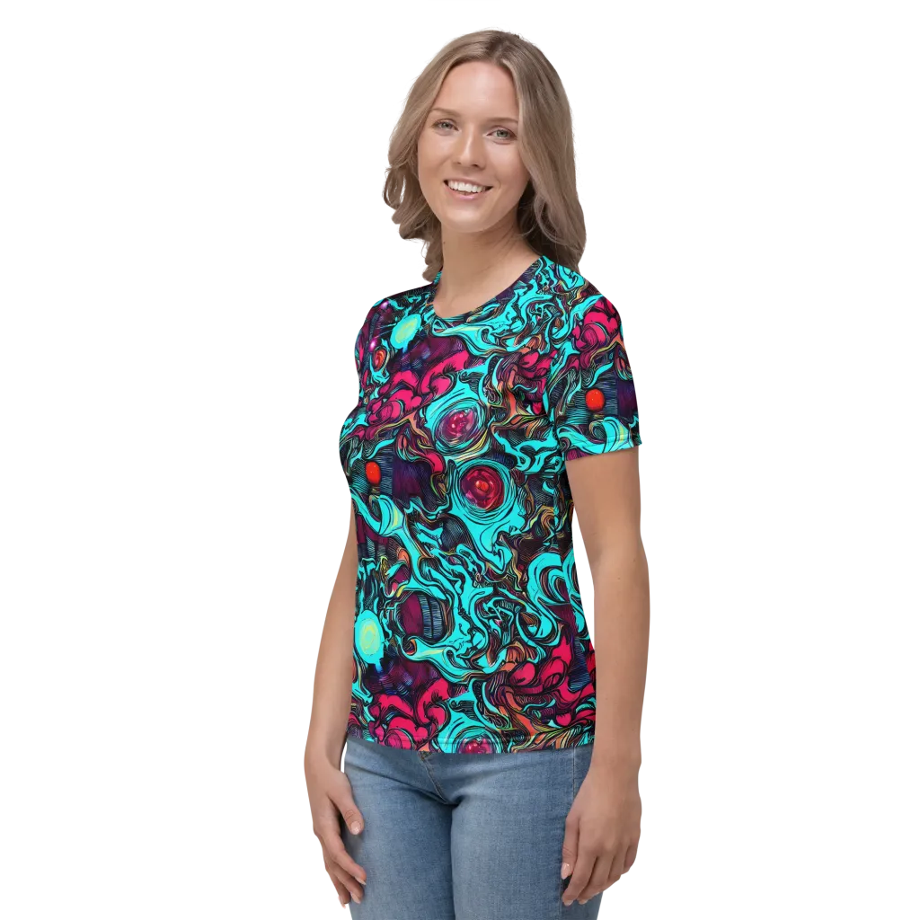 Warped Radiance on Women's Crew Neck T-Shirt — Left