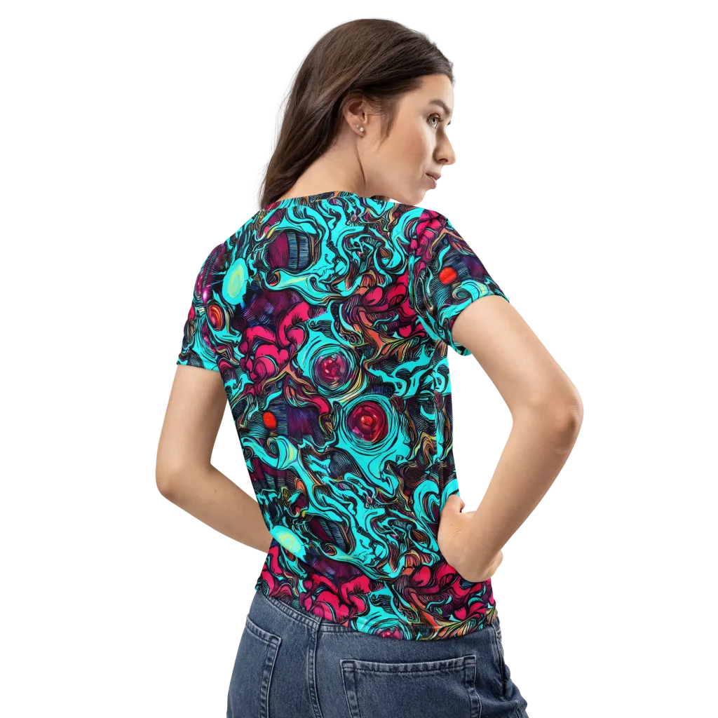 Warped Radiance on Women's Crew Neck T-Shirt — Back