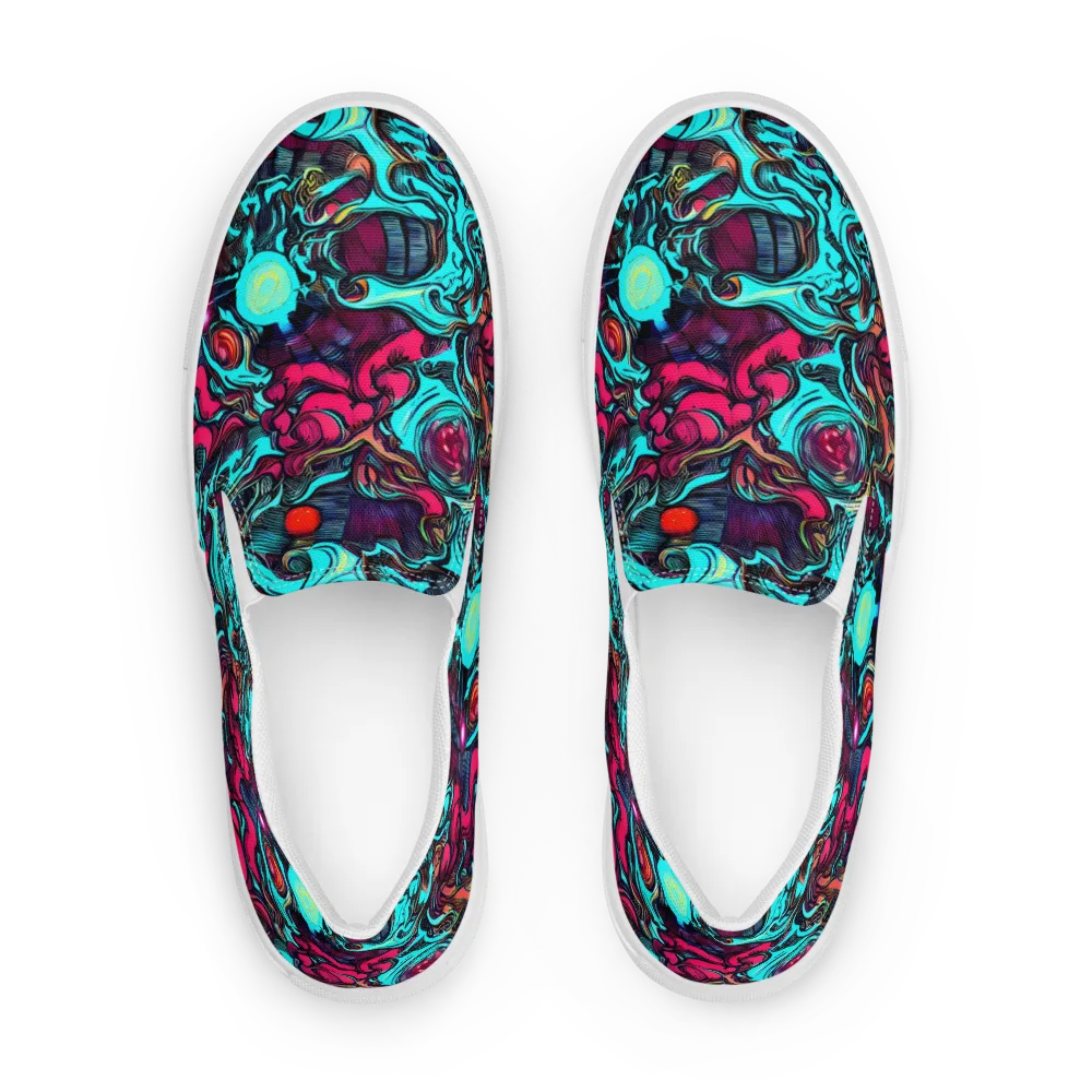 Warped Radiance on Men's Slip-On Canvas Shoes — Front