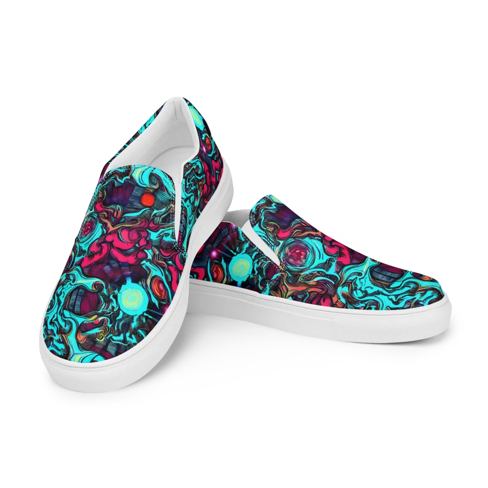 Warped Radiance on Men's Slip-On Canvas Shoes — Left Front