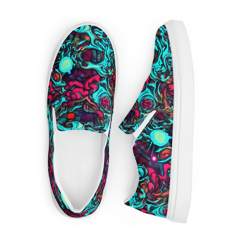 Warped Radiance on Men's Slip-On Canvas Shoes — Front