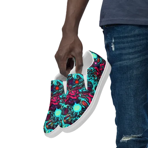 Warped Radiance on a Men's Slip-On Canvas Shoes