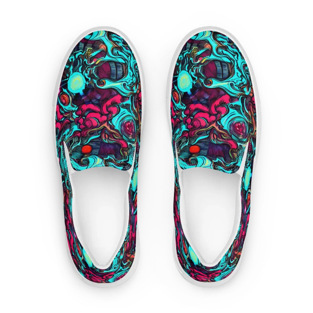 Warped Radiance on Women's Slip-On Canvas Shoes — Front