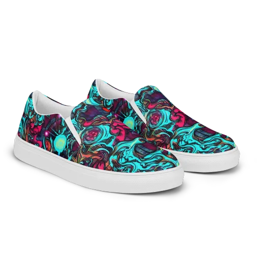 Warped Radiance on a Women's Slip-On Canvas Shoes