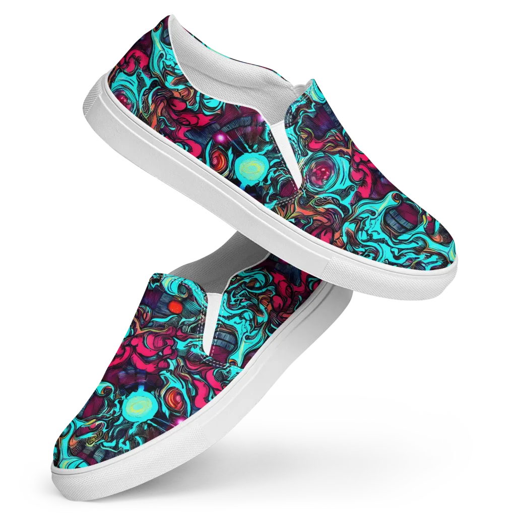 Warped Radiance on Women's Slip-On Canvas Shoes — Front