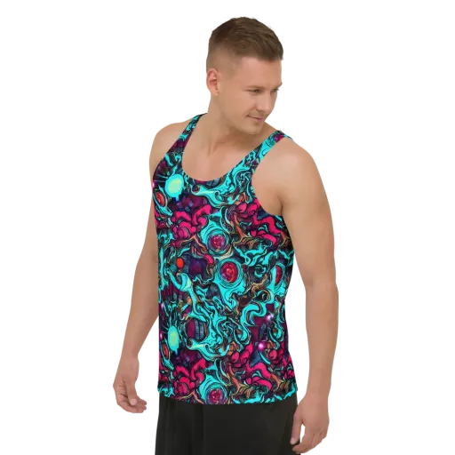 Warped Radiance on a Men's Tank Top
