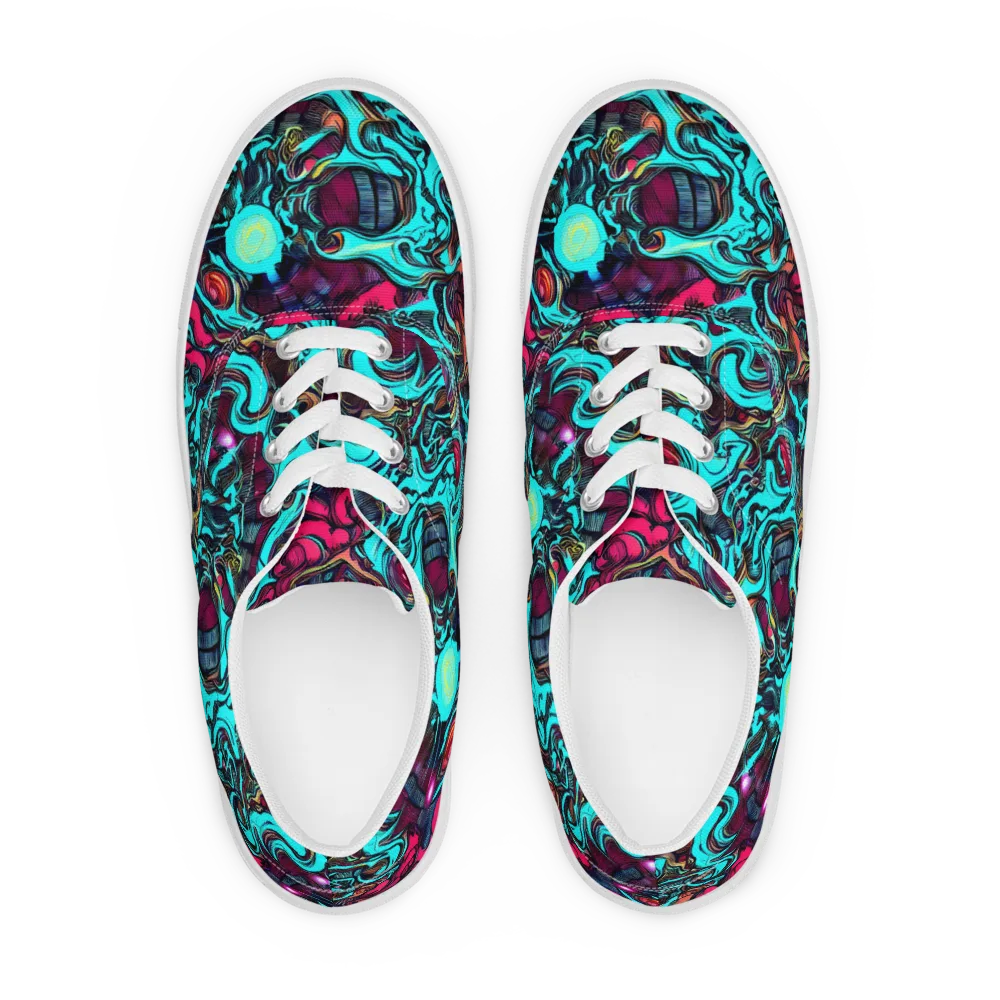 Warped Radiance on Men's Lace-Up Canvas Shoes — Front