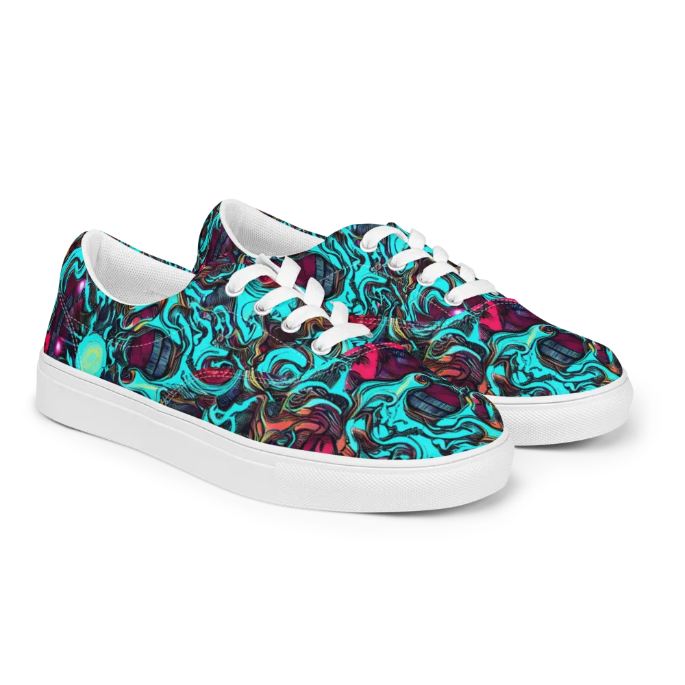 Warped Radiance on Men's Lace-Up Canvas Shoes — Right Front