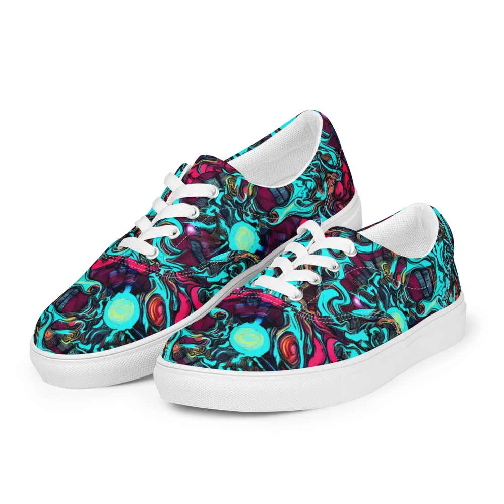 Warped Radiance on Men's Lace-Up Canvas Shoes — Left Front