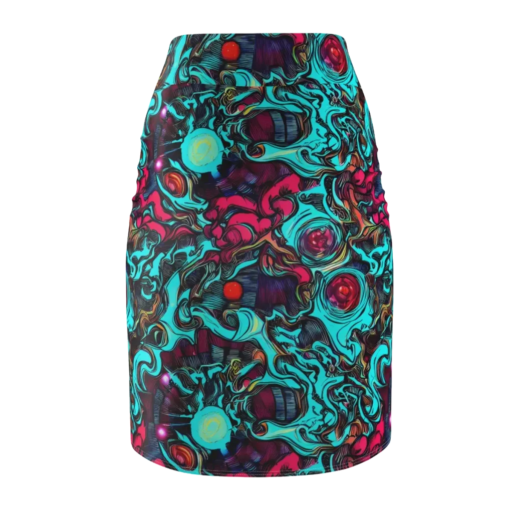 Warped Radiance on Pencil Skirt — Back