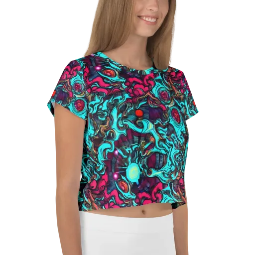 Warped Radiance on a Crop Tee