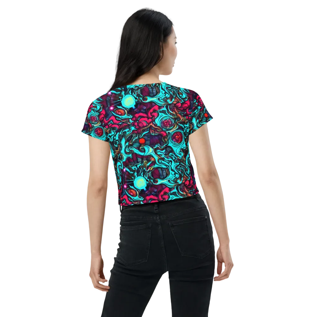 Warped Radiance on Crop Tee — Back