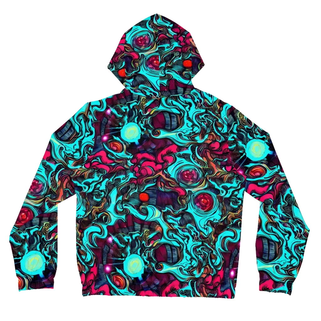 Warped Radiance on Women's Full-Zip Hoodie — Back