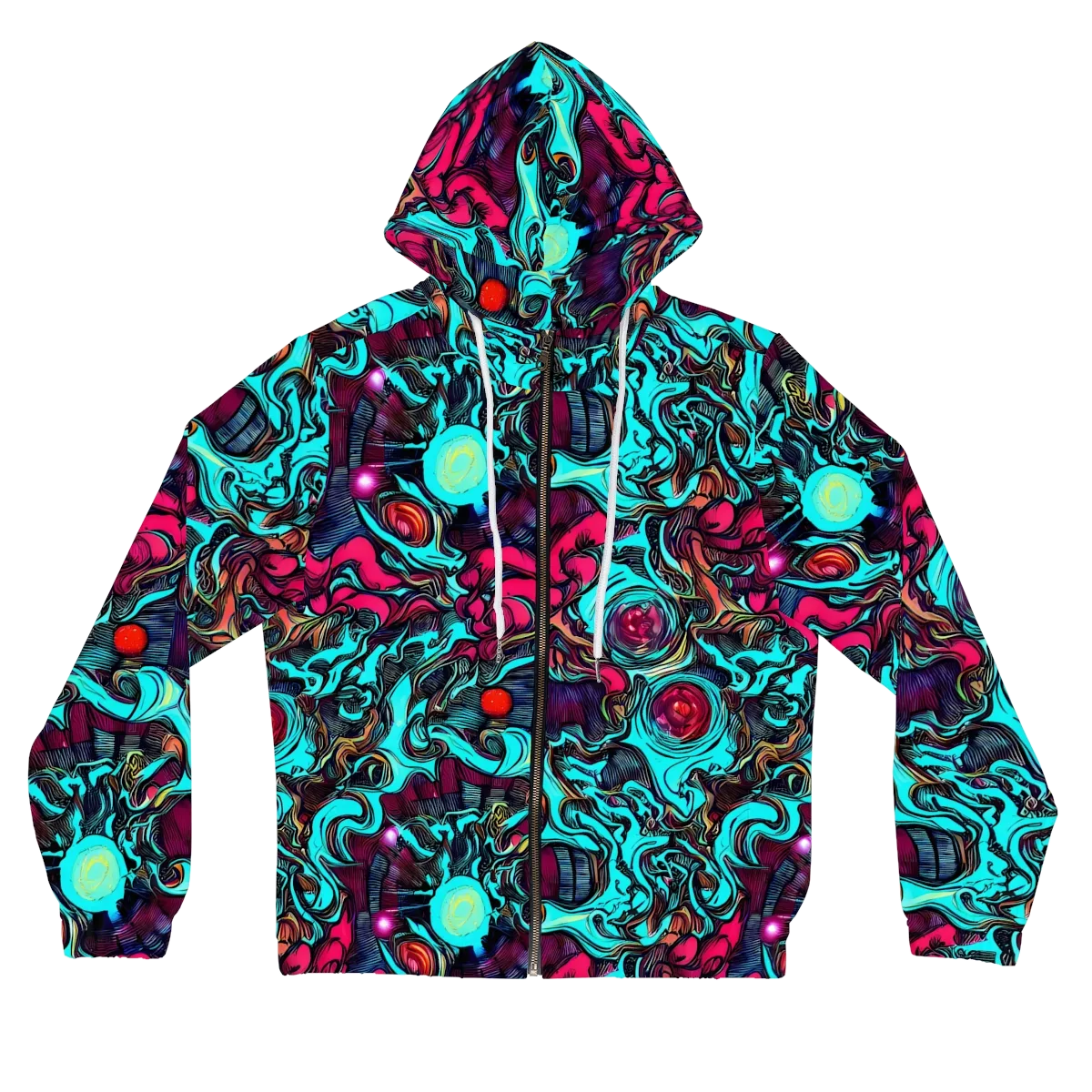 Warped Radiance on Women's Full-Zip Hoodie — Front