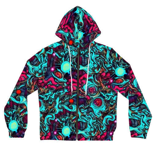 Warped Radiance on a Women's Full-Zip Hoodie