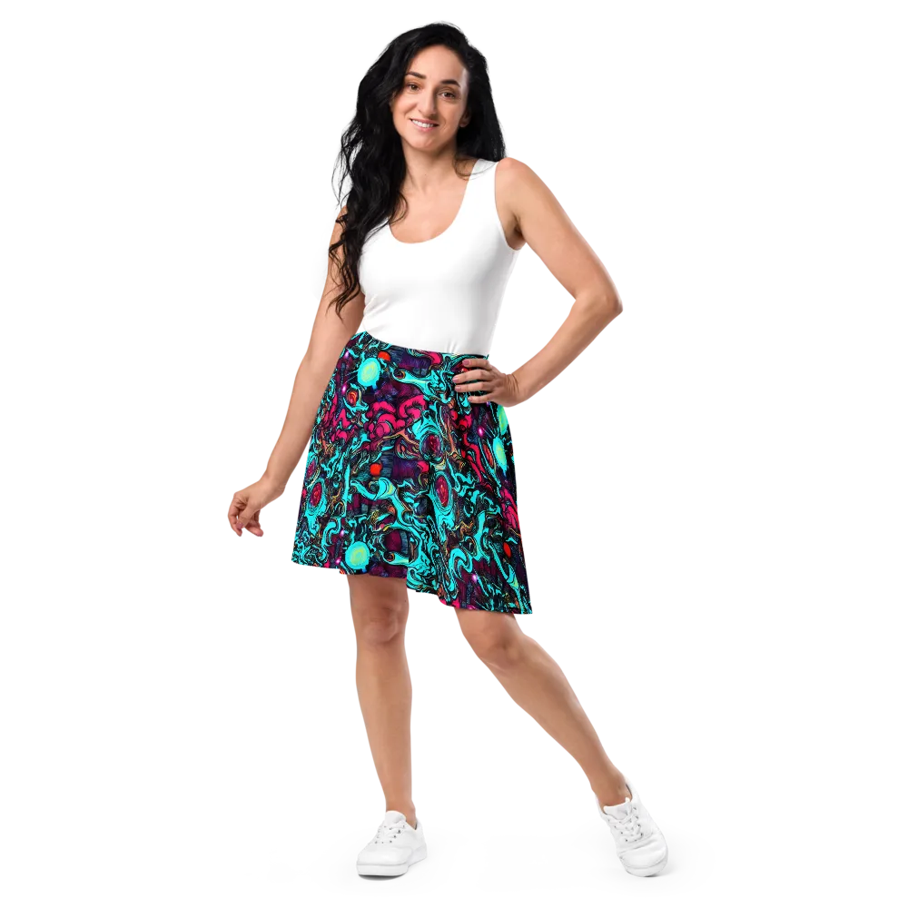 Warped Radiance on Skater Skirt — Front