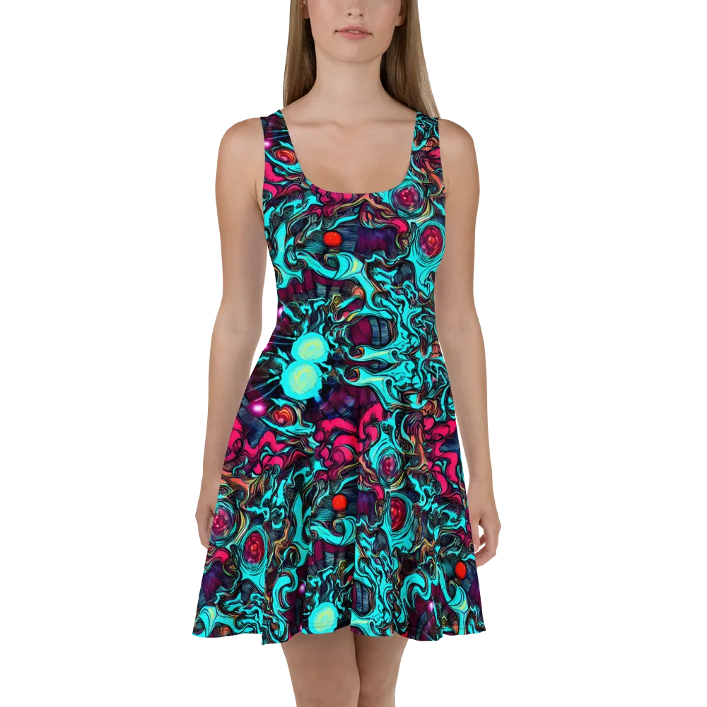 Warped Radiance on Skater Dress — Front
