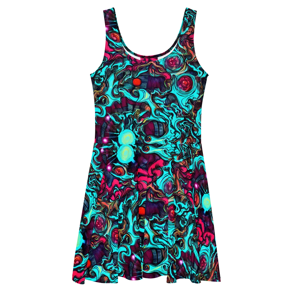 Warped Radiance on Skater Dress — Front