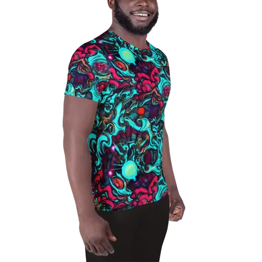 Warped Radiance on a Men's Athletic T-Shirt