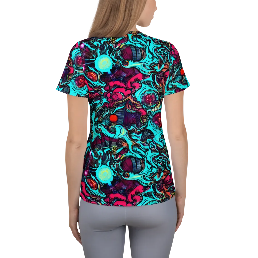 Warped Radiance on Women's Athletic T-Shirt — Back
