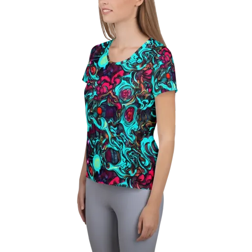Warped Radiance on a Women's Athletic T-Shirt