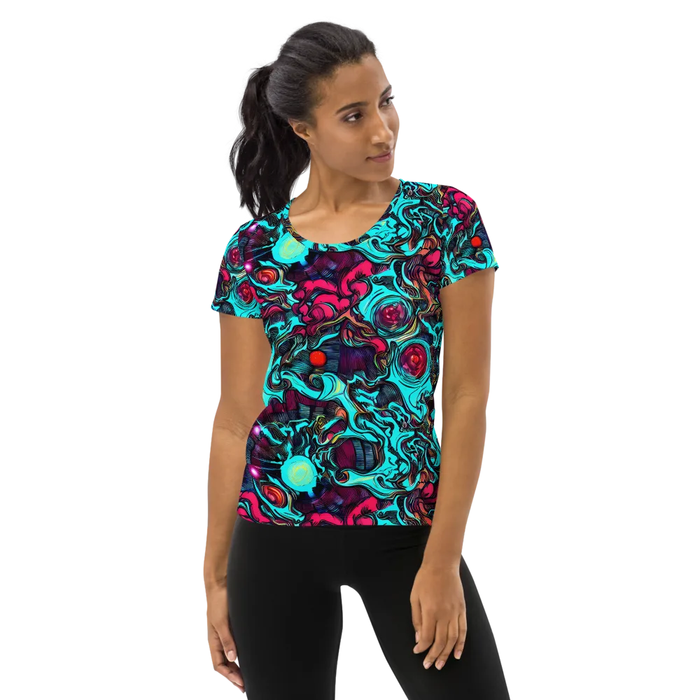 Warped Radiance on Women's Athletic T-Shirt — Front